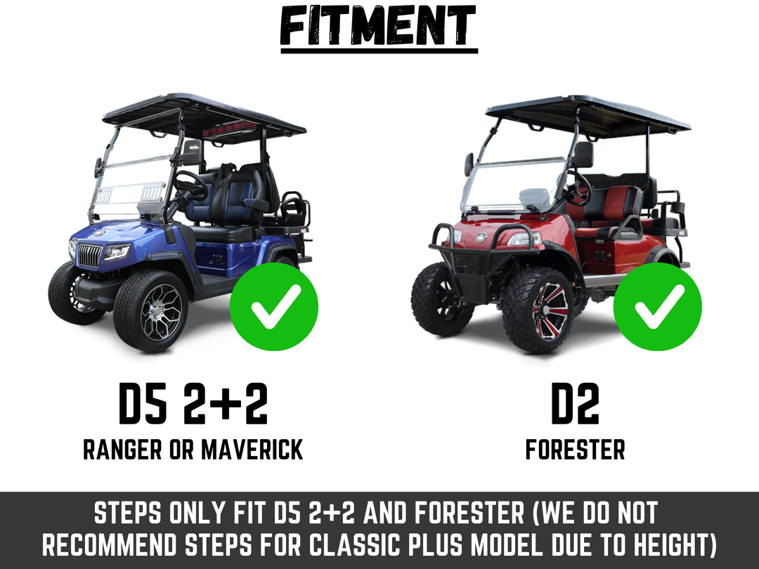 Evolution Golf Cart Backseat Steps (Fits D5 2+2 & Forester)